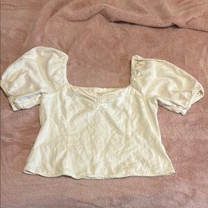 Elegant White Puff Sleeve Top